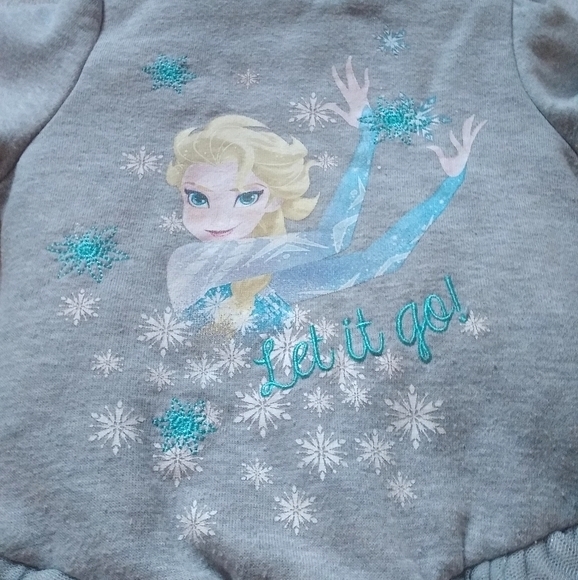 Disney Frozen Zip Hooded Jacket Grey Girls Size 2T - Picture 2 of 10